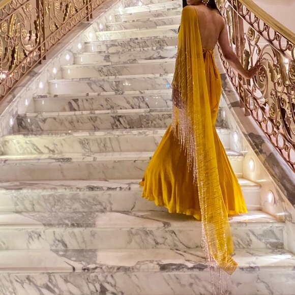 Shloka Khialani Ahora Mustard Lehenga, XS - Picture 3 of 10